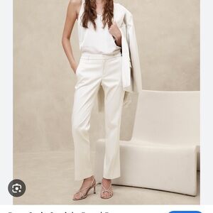 Banana Republic Ivory Satin Ryan Pants